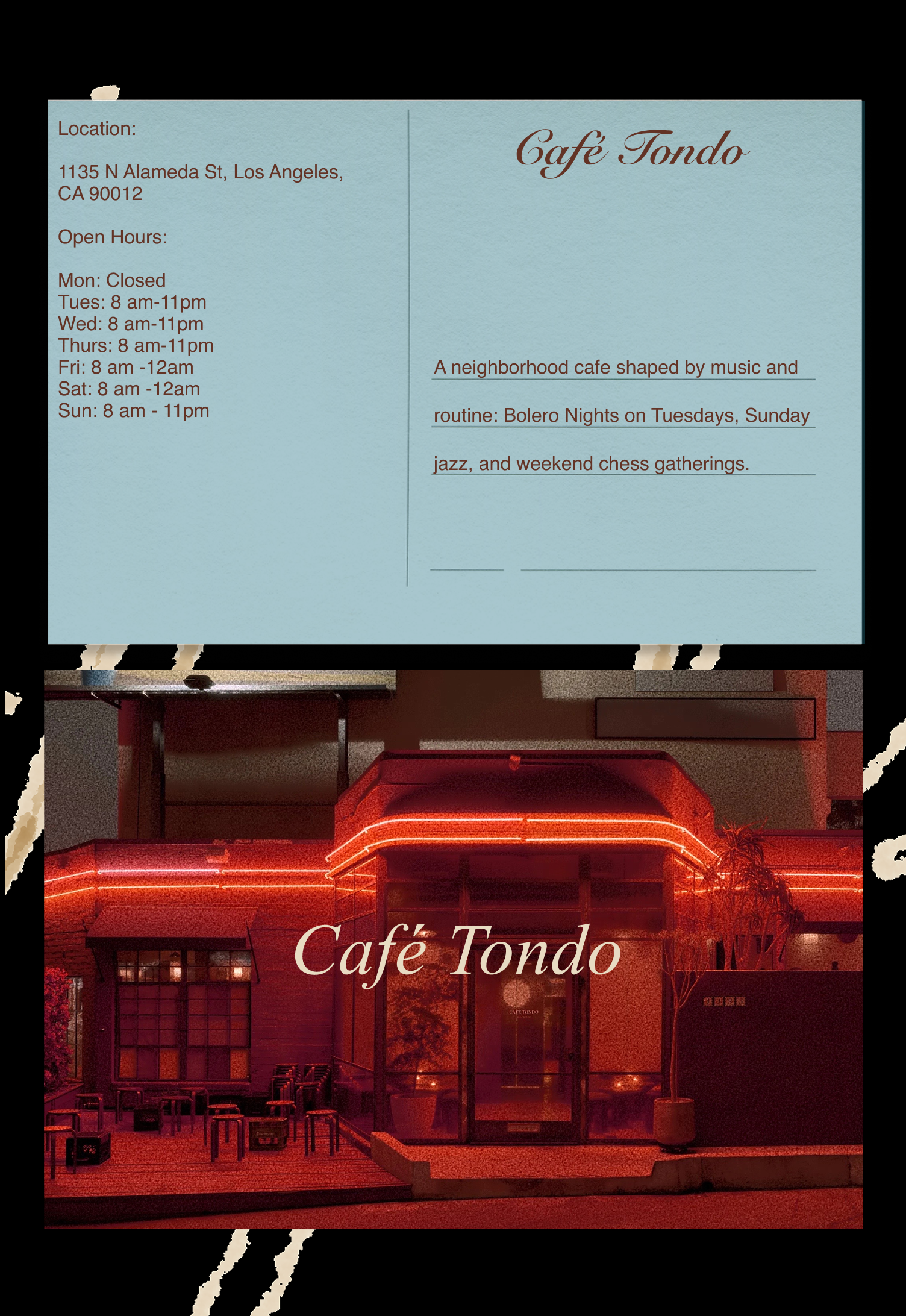 Postcards mobile zine page 2.